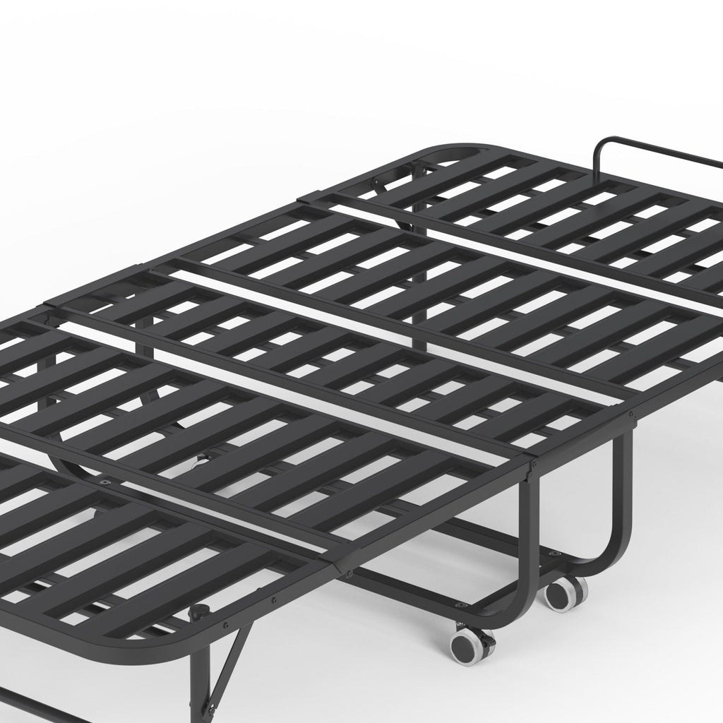 Twin Wide Folding Bed for Tall People with Memory Foam - Black