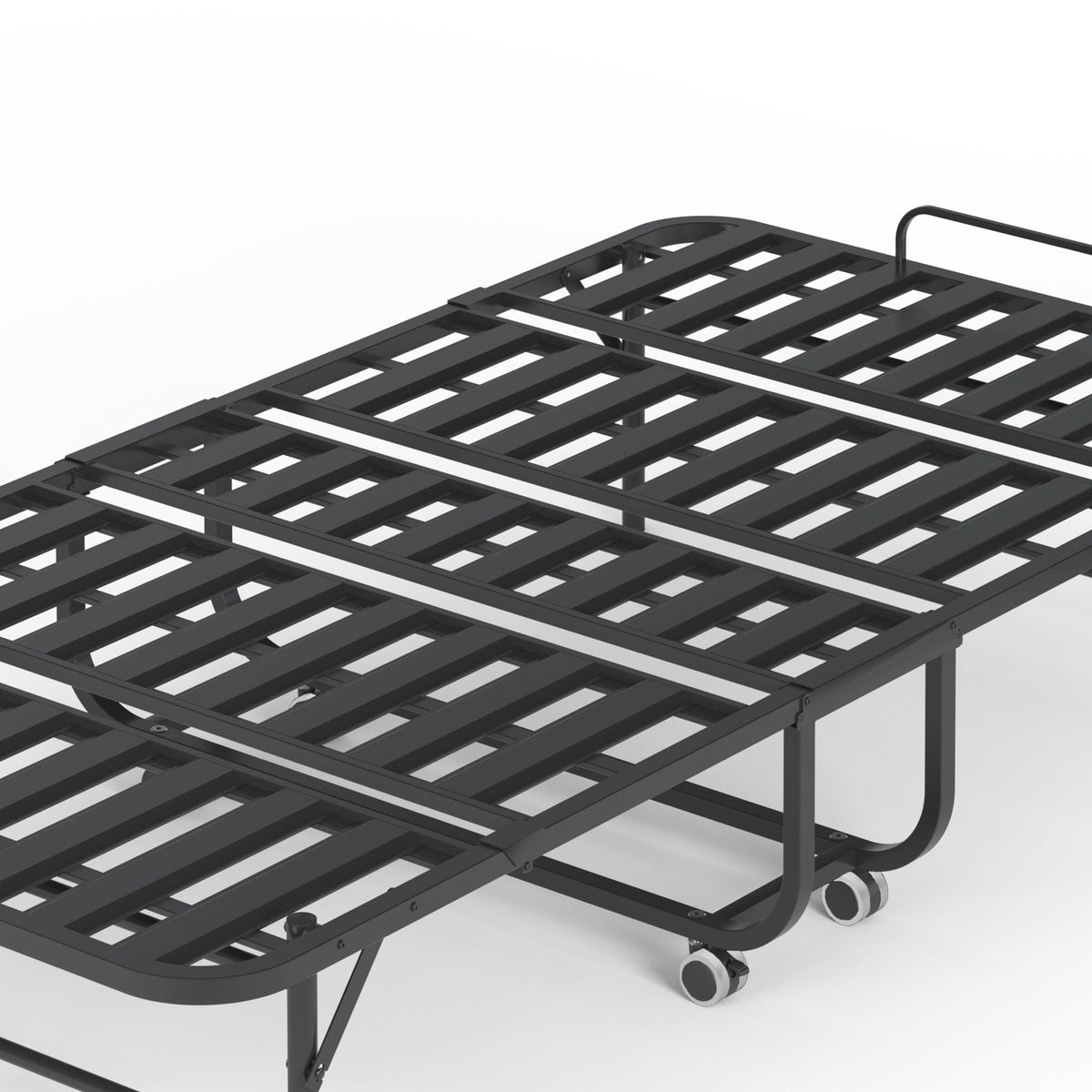 Twin Wide Folding Bed for Tall People with Memory Foam - Black