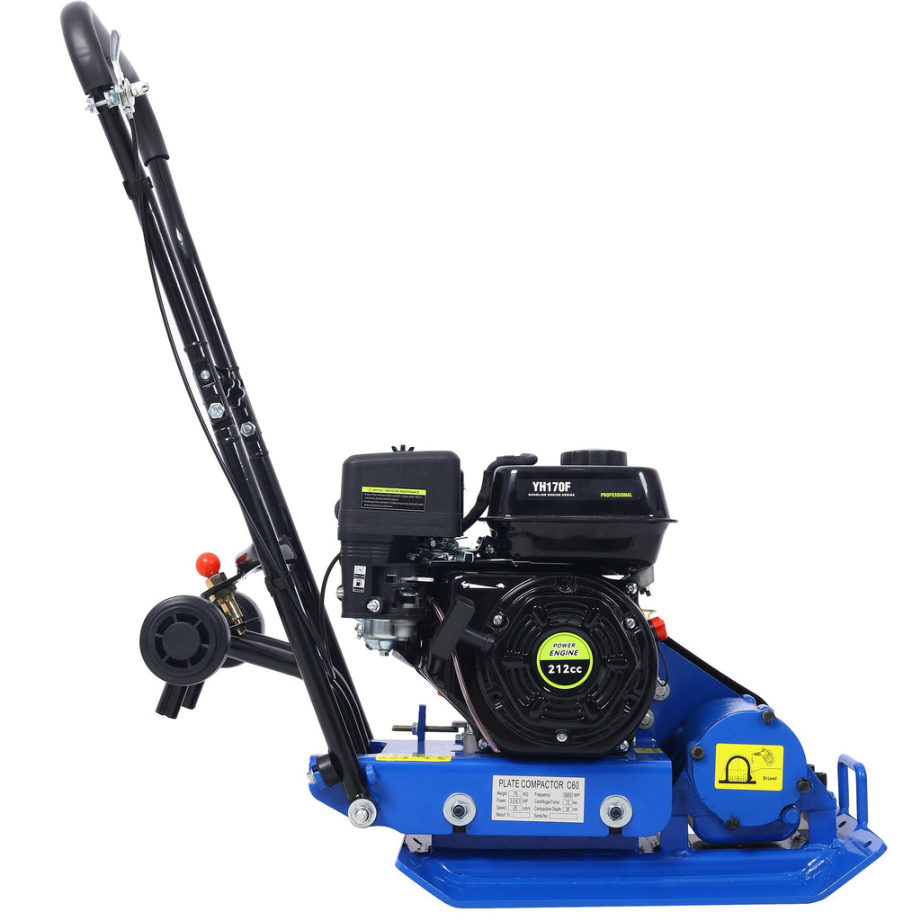 212cc Gas Vibration Plate Compactor with Built-in Wheel - Steel