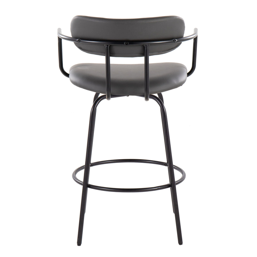 Demi Contemporary Fixed Height Counter Stool With Swivel (Set of 2)