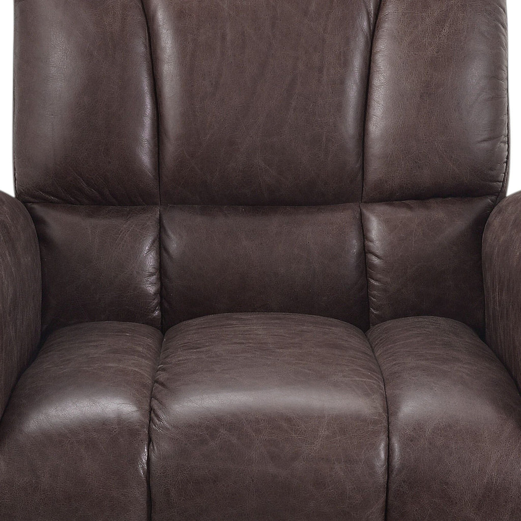 Brown Accent Arm Chair with Patchwork Aluminum Frame - 35" W x 35" D x 35" H