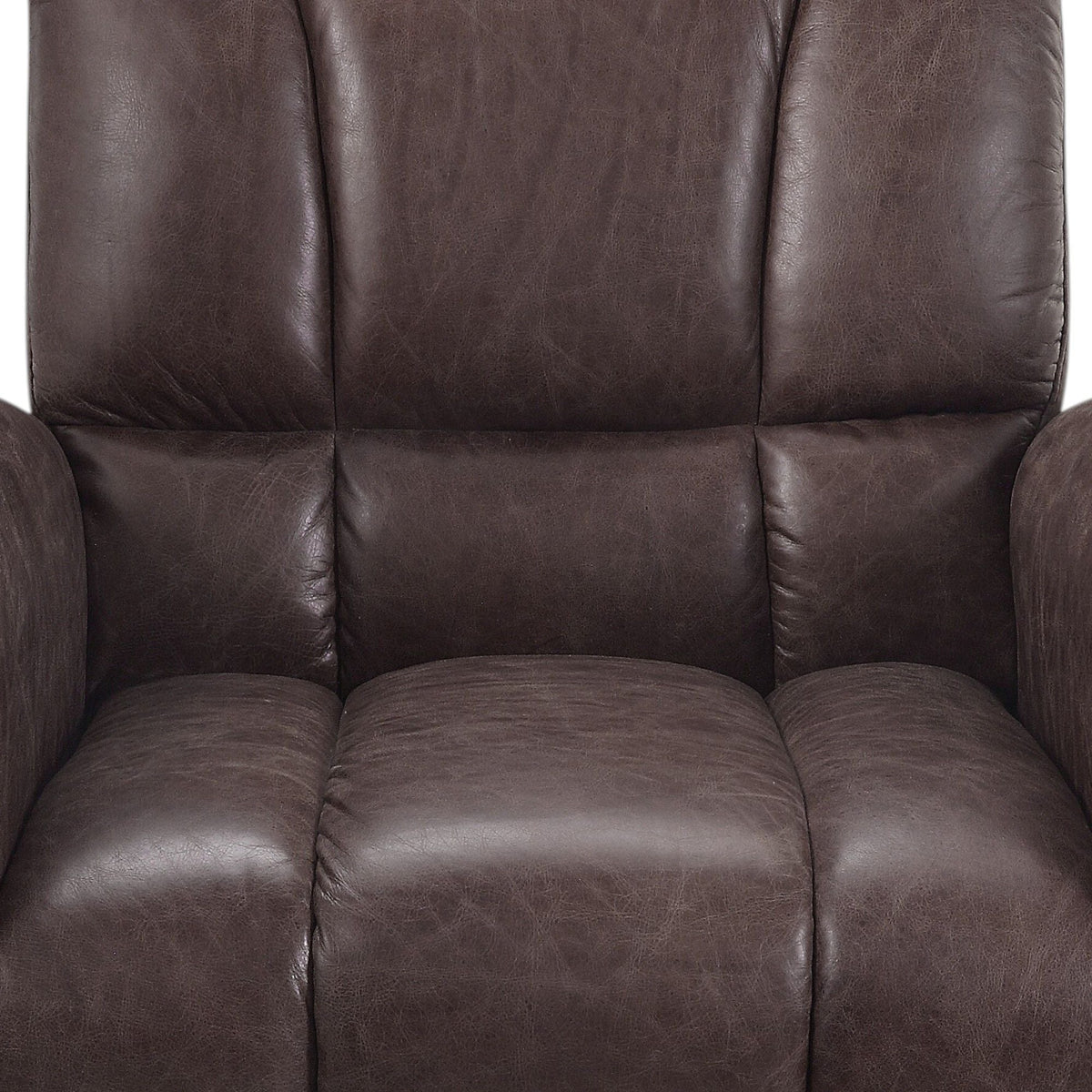 Brown Accent Arm Chair with Patchwork Aluminum Frame - 35" W x 35" D x 35" H