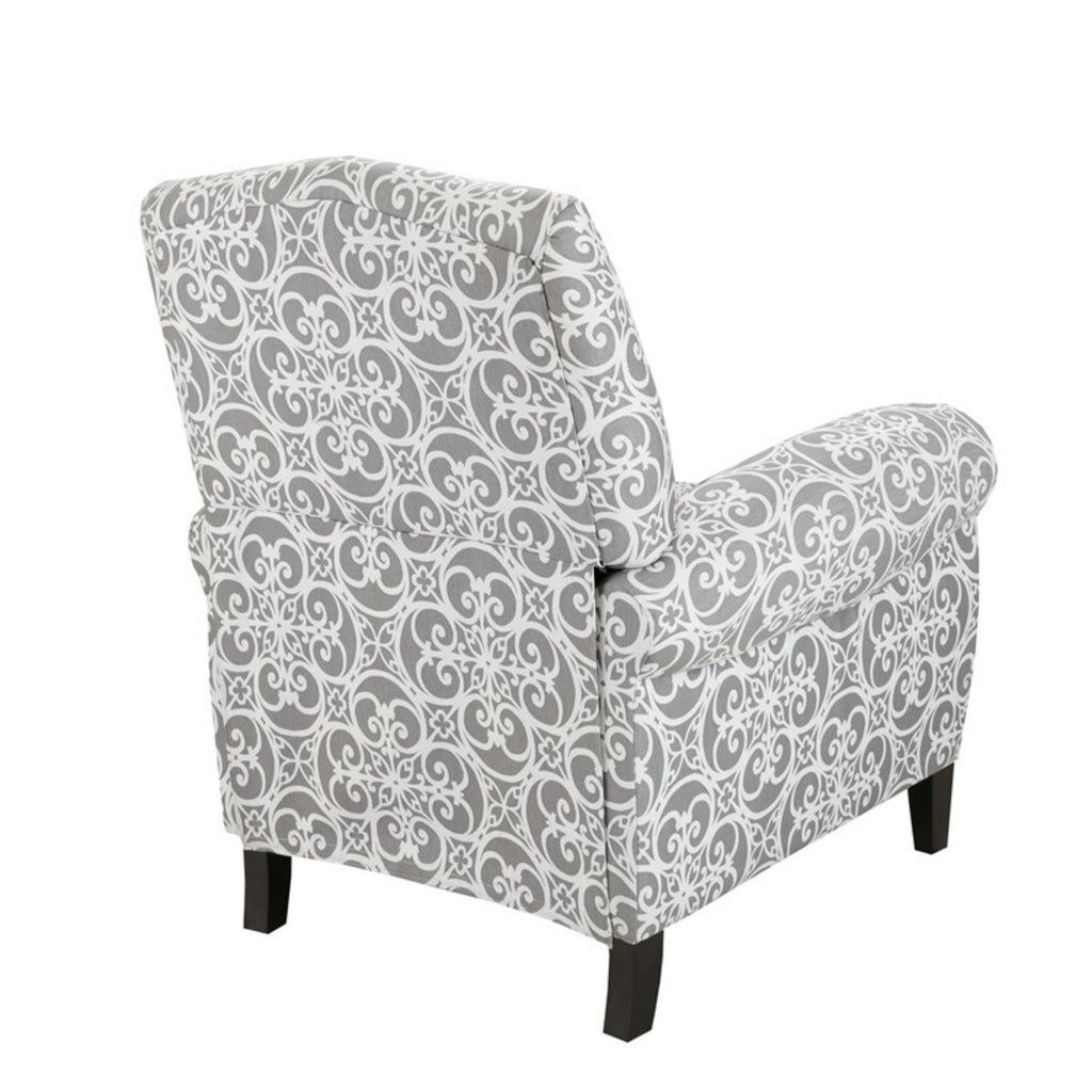 Kirby Transitional Push Back Recliner Chair with Solid Wood Frame - Blue or Gray