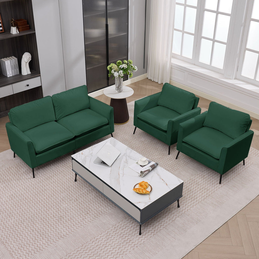 Upholstered Loveseat with Plush Headrest - Multiple Colors
