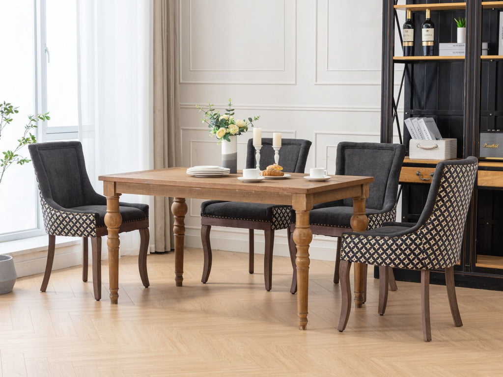 Ultra Side Dining Chair Set with Solid Wood Legs - Multiple Colors