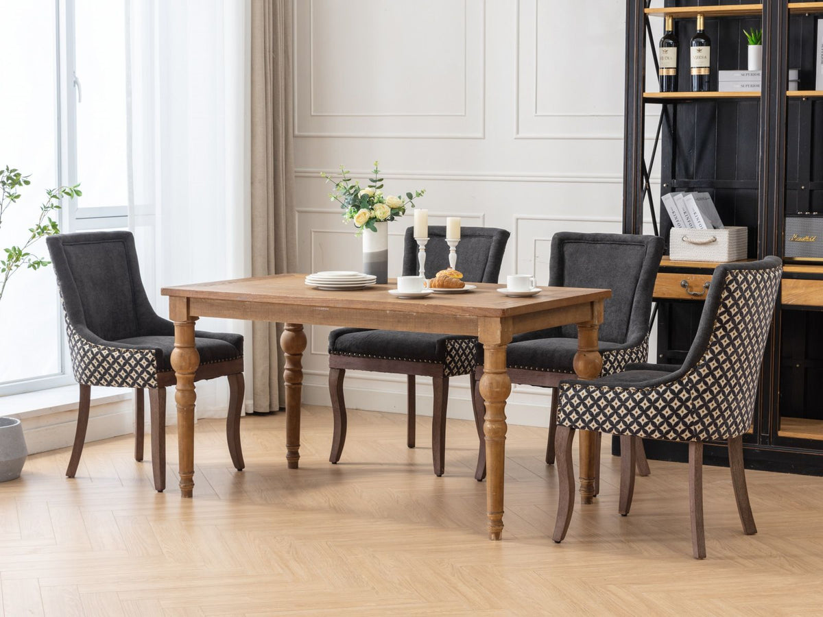 Ultra Side Dining Chair Set with Solid Wood Legs - Multiple Colors