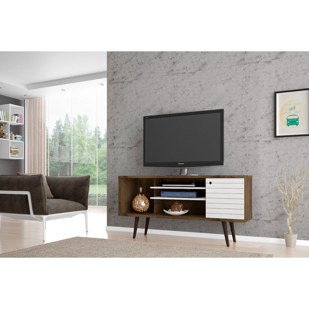 Free Standing Design TV Stand with Storage - Yellow, Light Blue, White