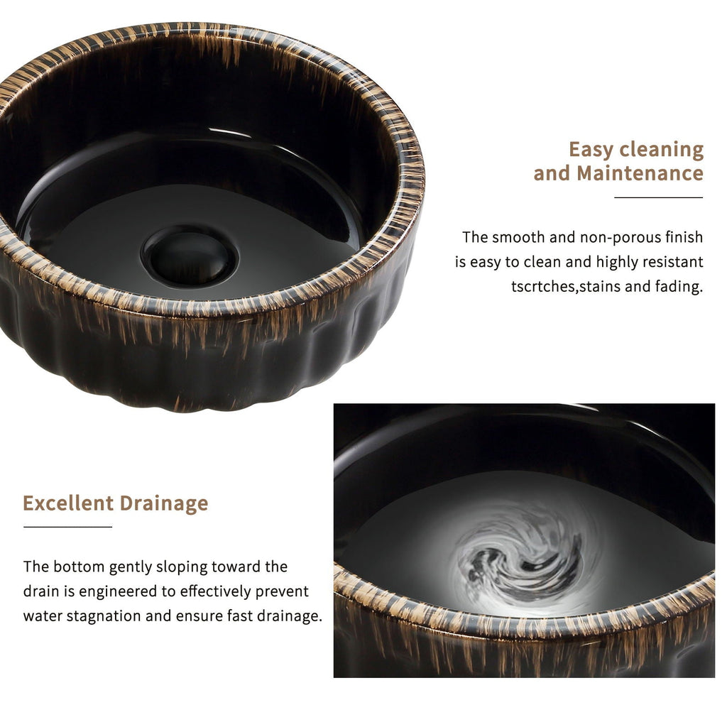 Black Vessel Sink with Modern Design - Black