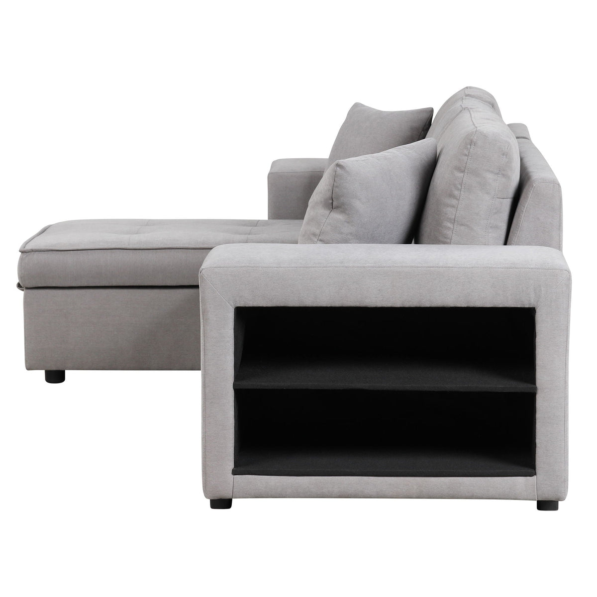 Reversible L-Shape Sleeper Sectional Sofa with Storage Chaise and 2 Stools - Multiple Colors