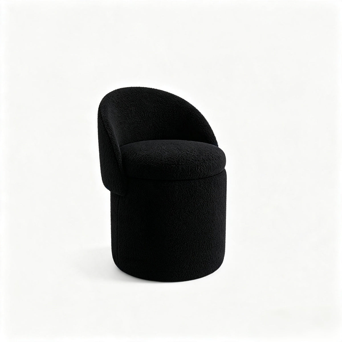 Upholstered Makeup Stool with Storage and Foldable Backrest - Velvet
