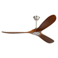 60 Inch Indoor Modern Ceiling Fan with Solid Wood Blades - Brushed Nickel