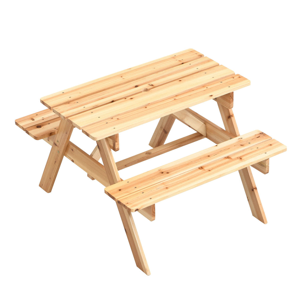 Solid Wood Children's Dining Table and Chairs Set with Multi-Functional Use - Blue or Light Brown