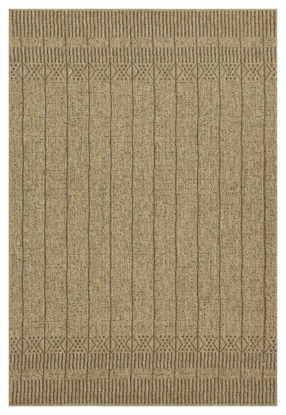 Light Brown Indoor / Outdoor Runner Rug with Flatweave - Jute Look