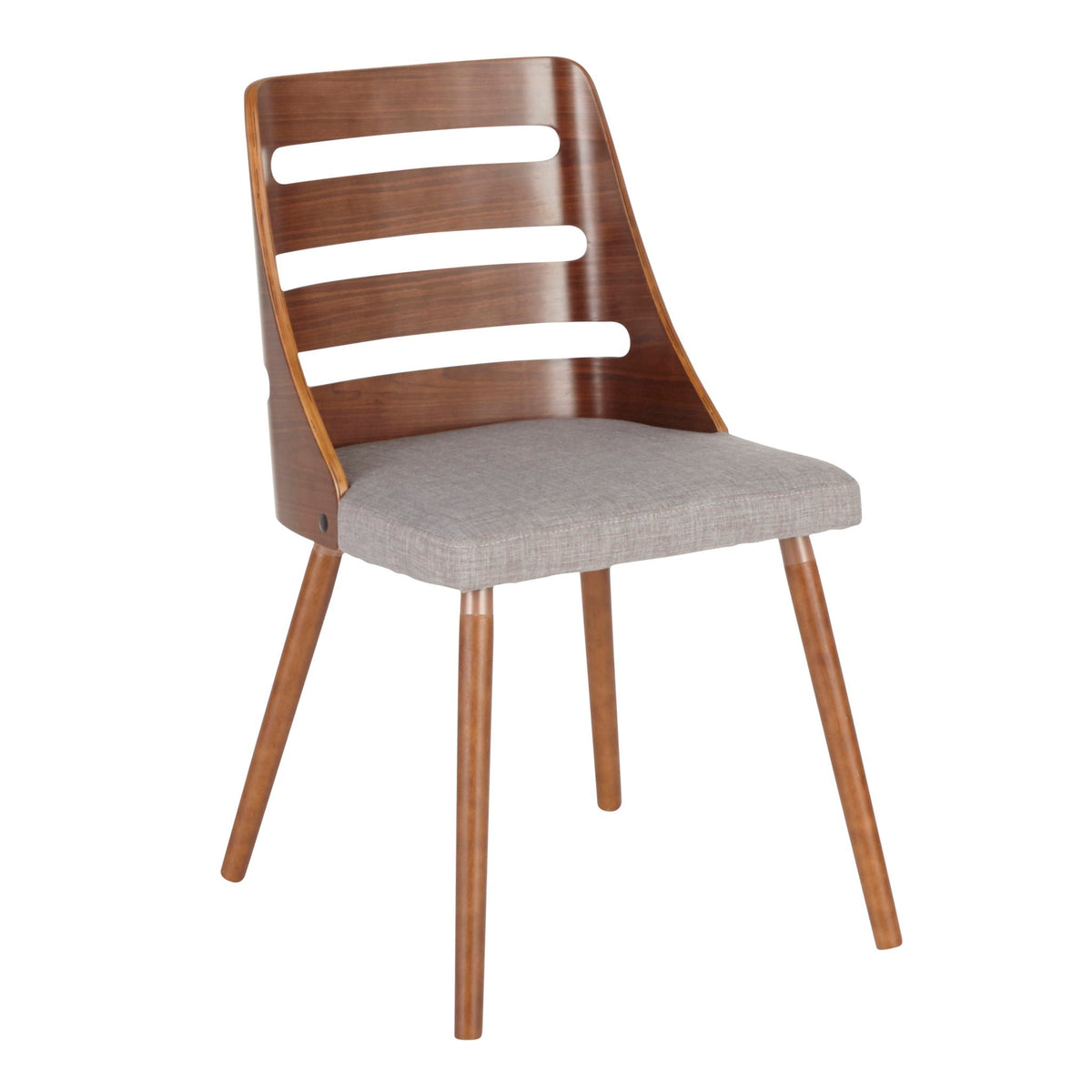 Mid Century Modern Dining Chair with Cushioned Seat - Light or Dark Brown