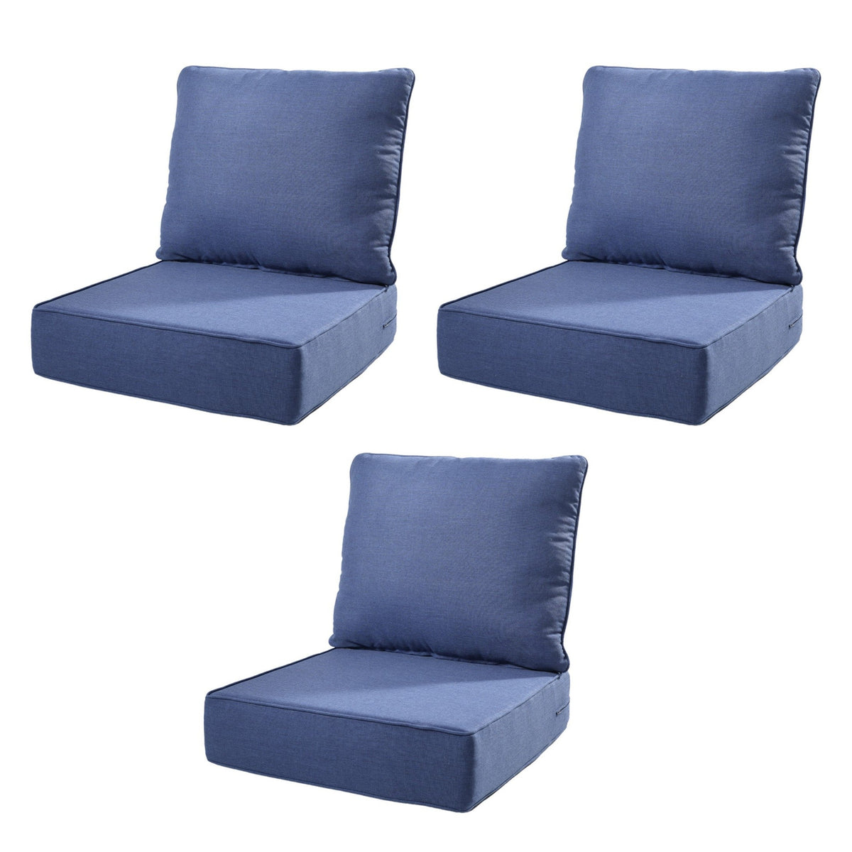 6" Thicker Outdoor Chair Cushion Set with Waterproof Olefin - Neutral