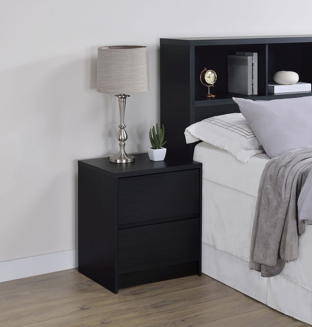 Westpark 2-drawer Nightstand LED Lights and USB Black