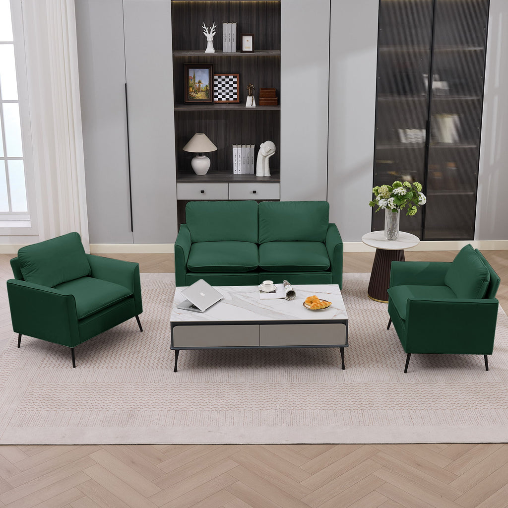 Upholstered Loveseat with Plush Headrest - Multiple Colors