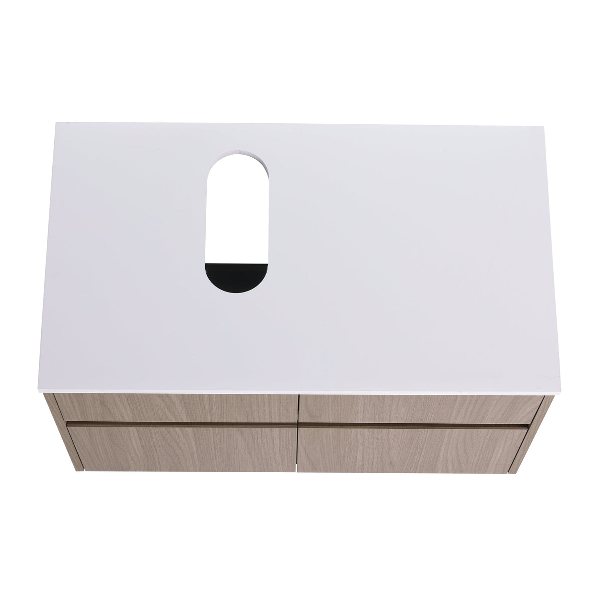 32-Inch Wall-Mounted Bathroom Vanity with Soft Close Doors - Walnut