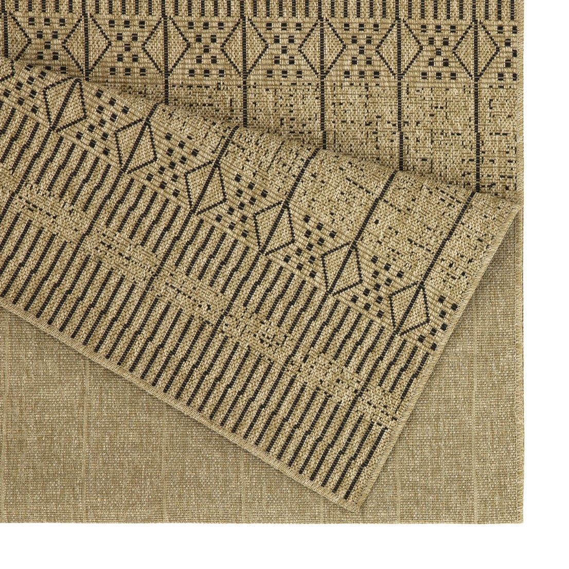 Light Brown Indoor / Outdoor Runner Rug with Flatweave - Jute Look