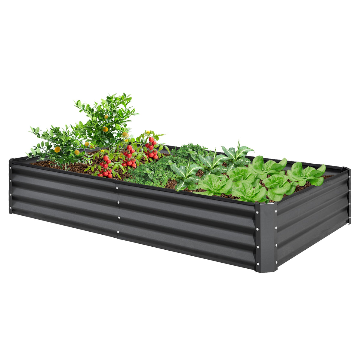 Galvanized Raised Garden Bed with Durable Steel Construction – Gray, Green, or Silver