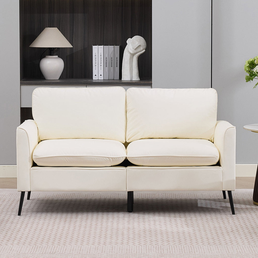 Upholstered Loveseat with Plush Headrest - Multiple Colors
