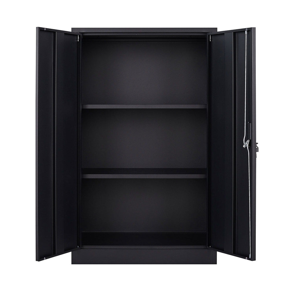 Metal Storage Cabinet With Locking Doors And Adjustable Shelf
