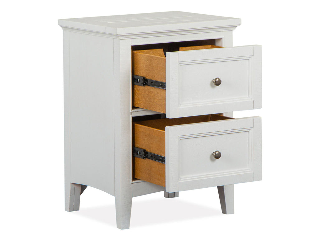 Heron Cove - Small Drawer Nightstand - Chalk White And Dovetail Gray
