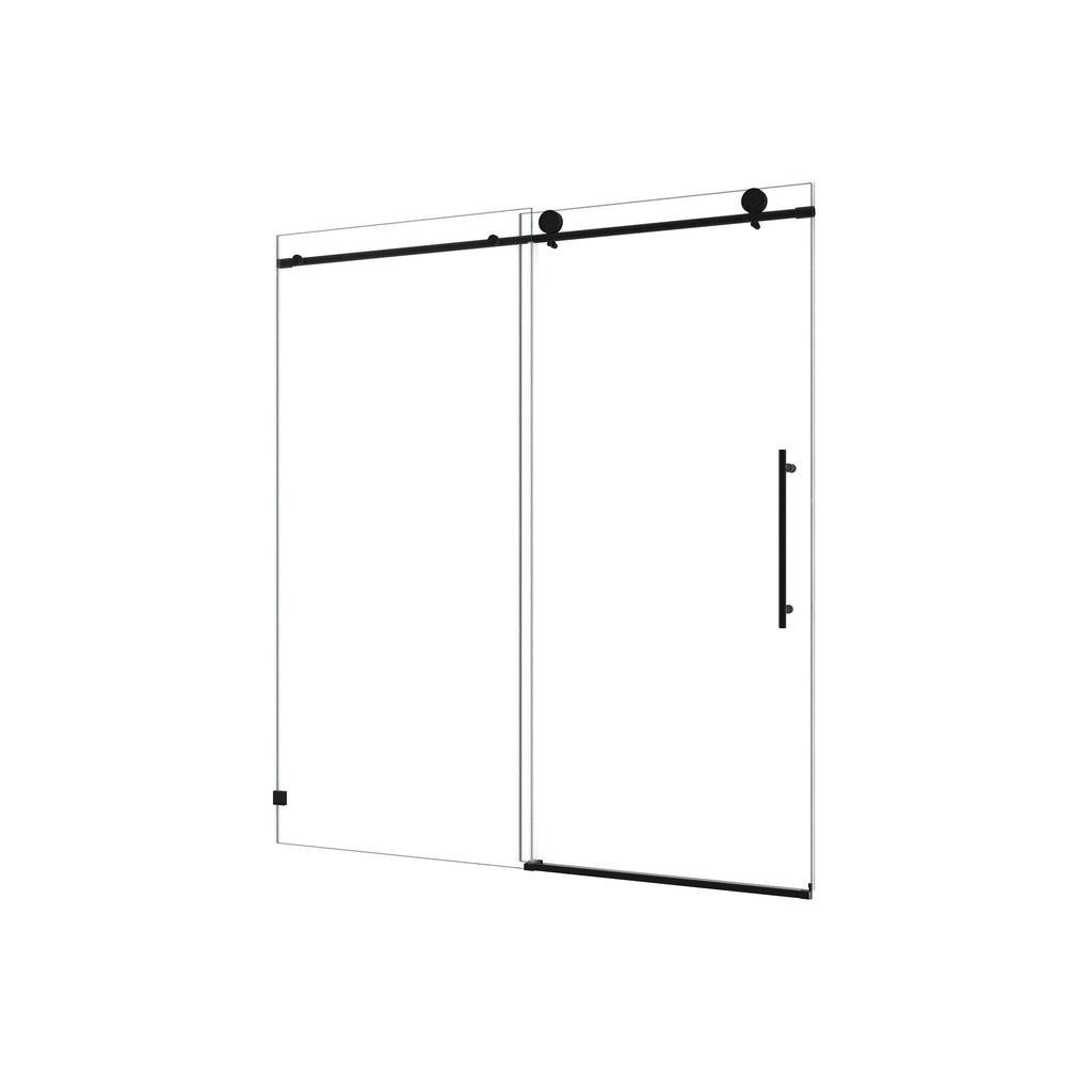 Matte Black Tempered Glass Shower Door with Soft-Closing and Easy-Clean Coating