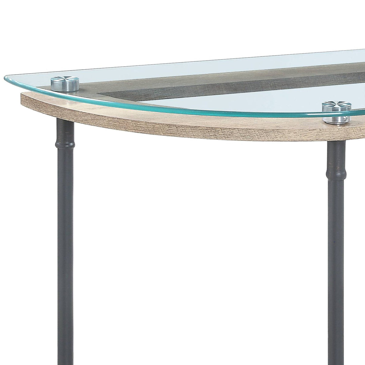 Brantley Clear Glass & Sandy Table with Tempered Glass Top - Clear/Sandy