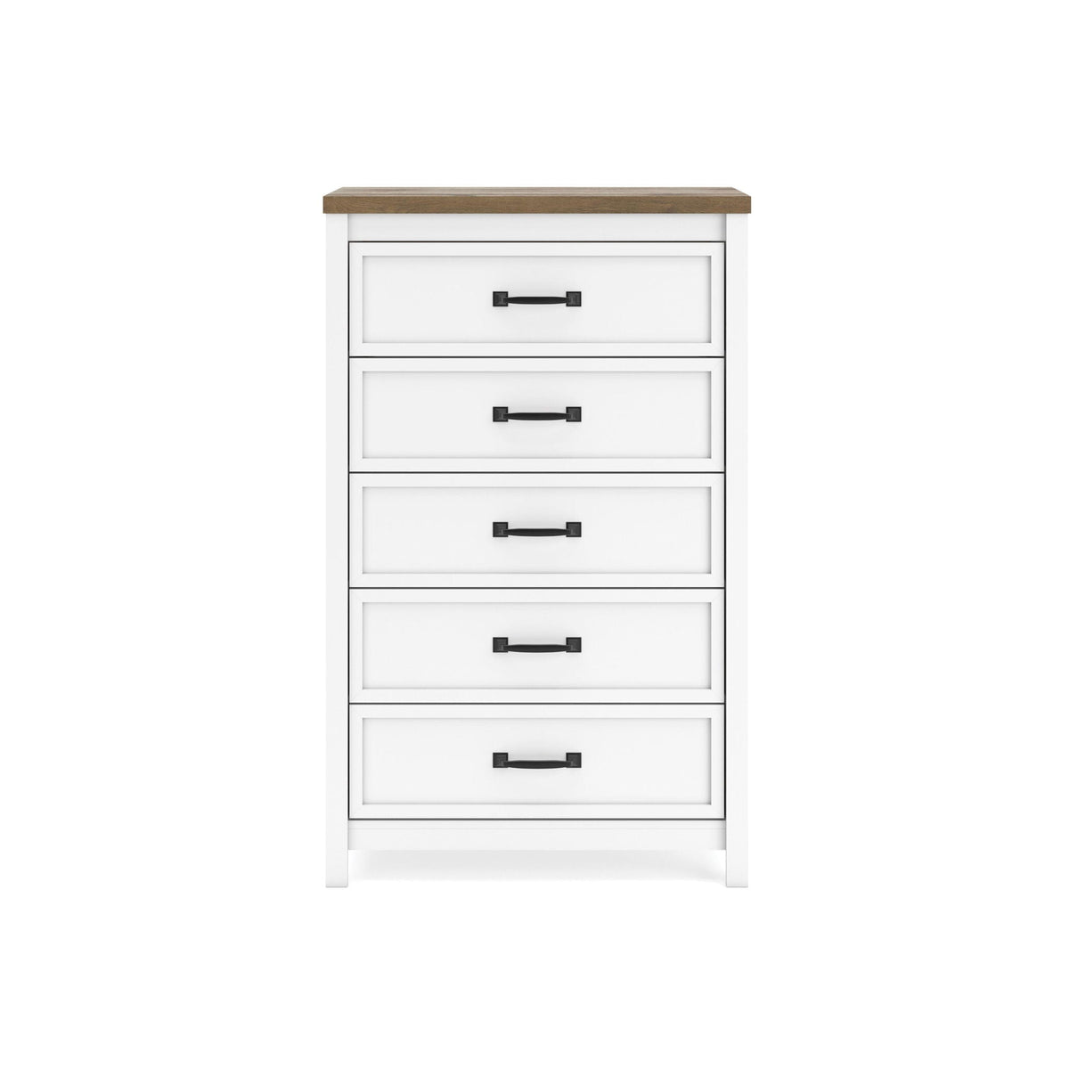 Kerisden - Five Drawer Chest - White / Brown