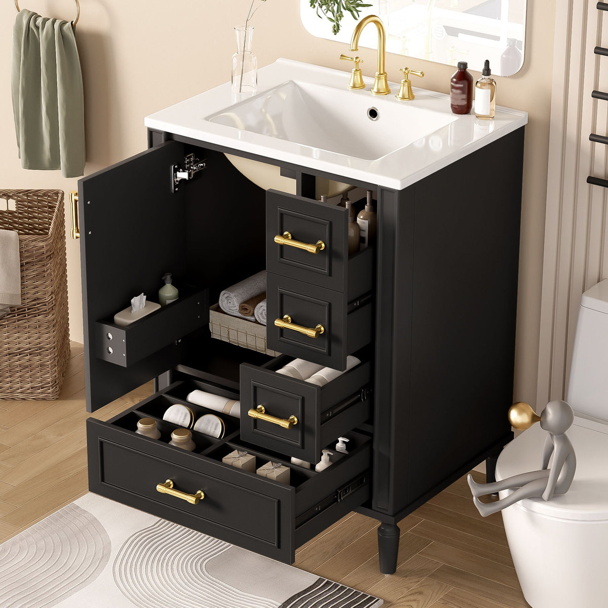 Traditional Bathroom Vanity Set with Soft Close Doors - Multiple Colors