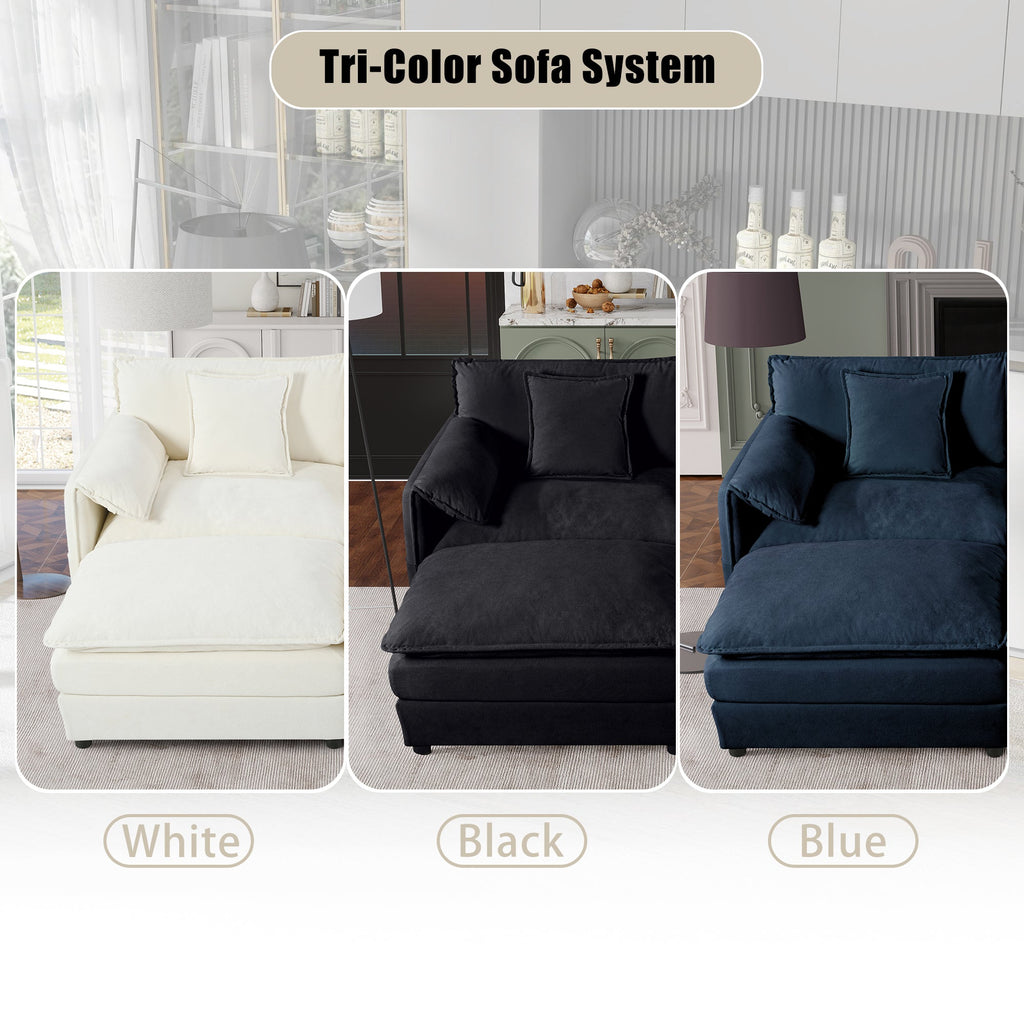 Modern Upholstered Sofa Chair with Dual-Layer Cushions – Chenille