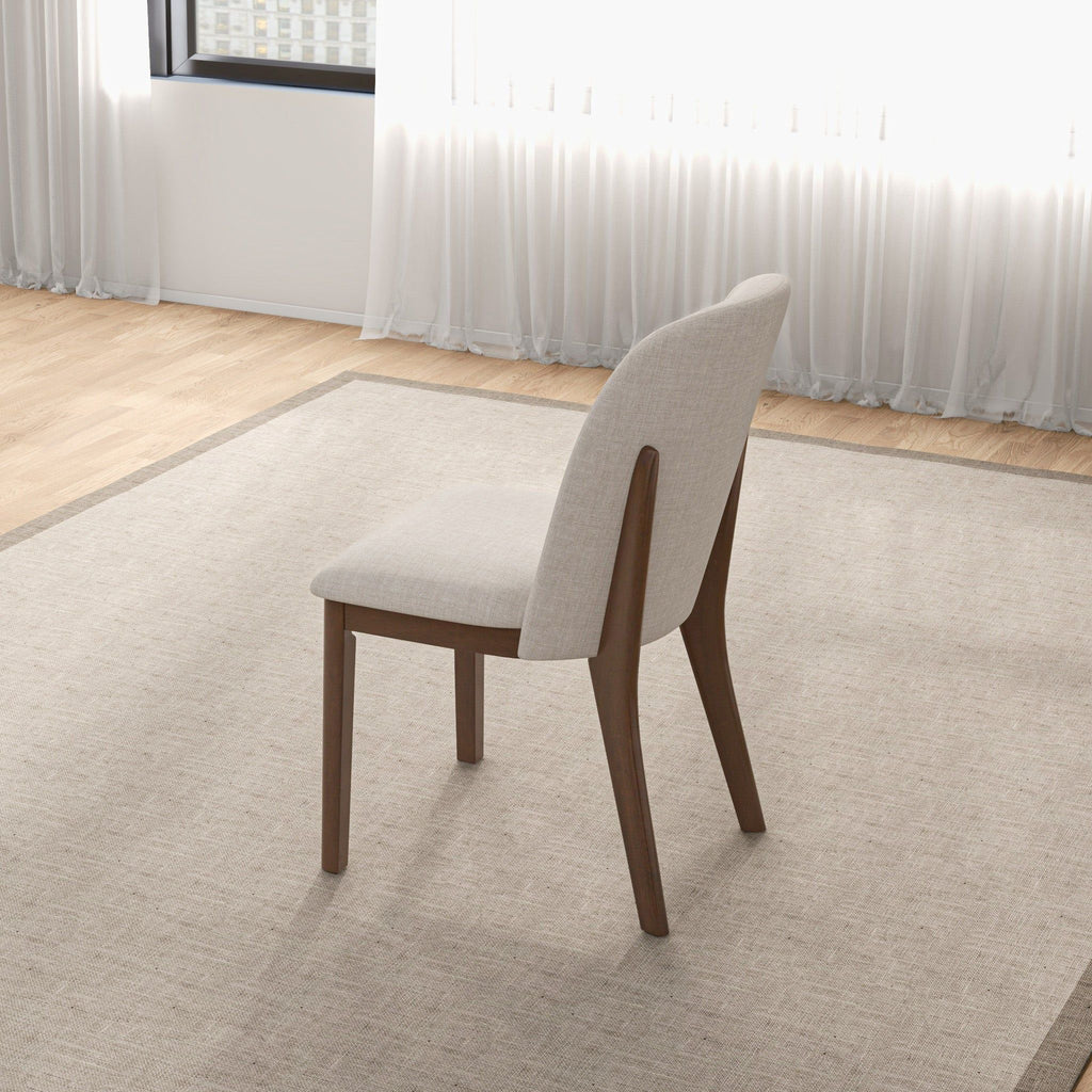 Comfort Dining Chair Set of 2 with Solid Wood Legs - Beige, Orange, Blue, Green