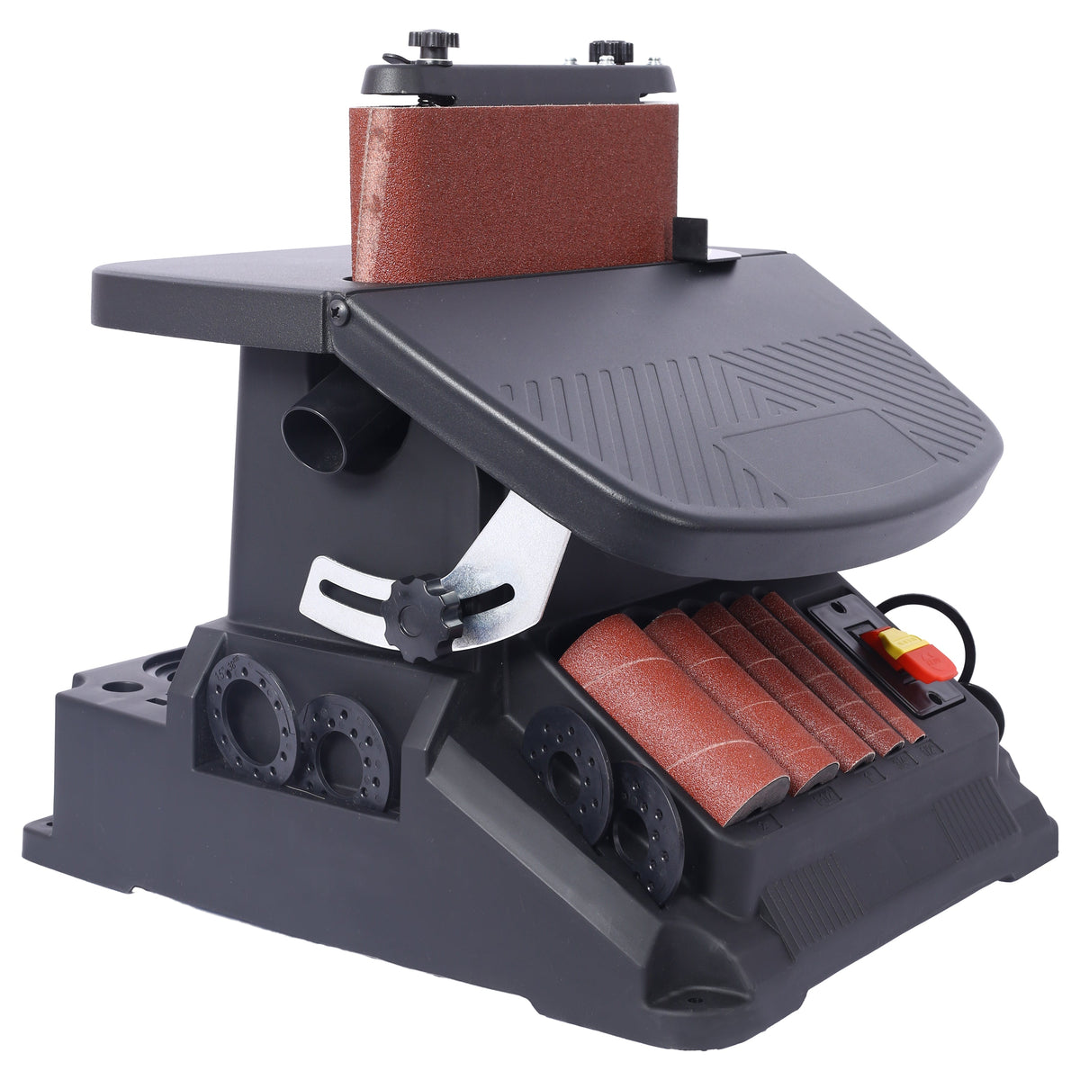 Vertical Oscillating Spindle & Belt Sander with 2-in-1 Functionality - Steel