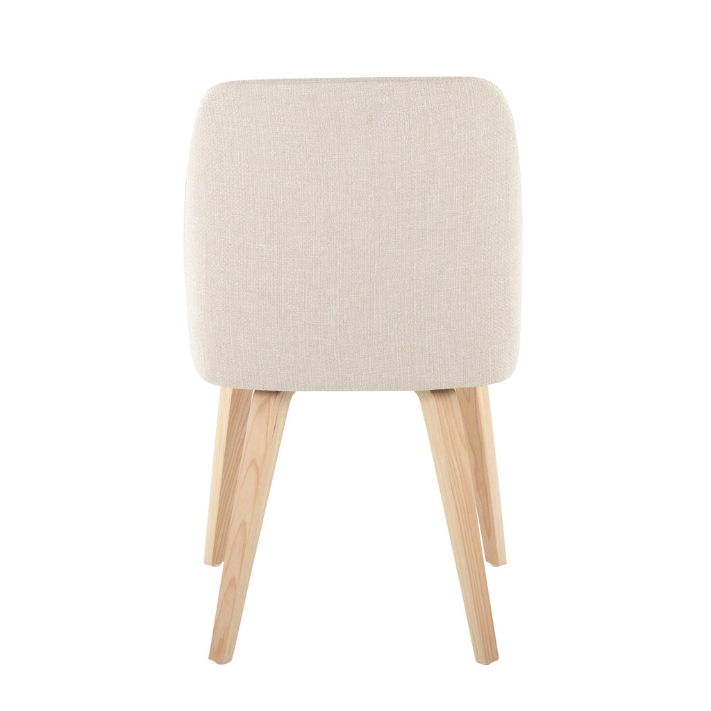 Contemporary Dining Chair Set with Padded Seat - Brown