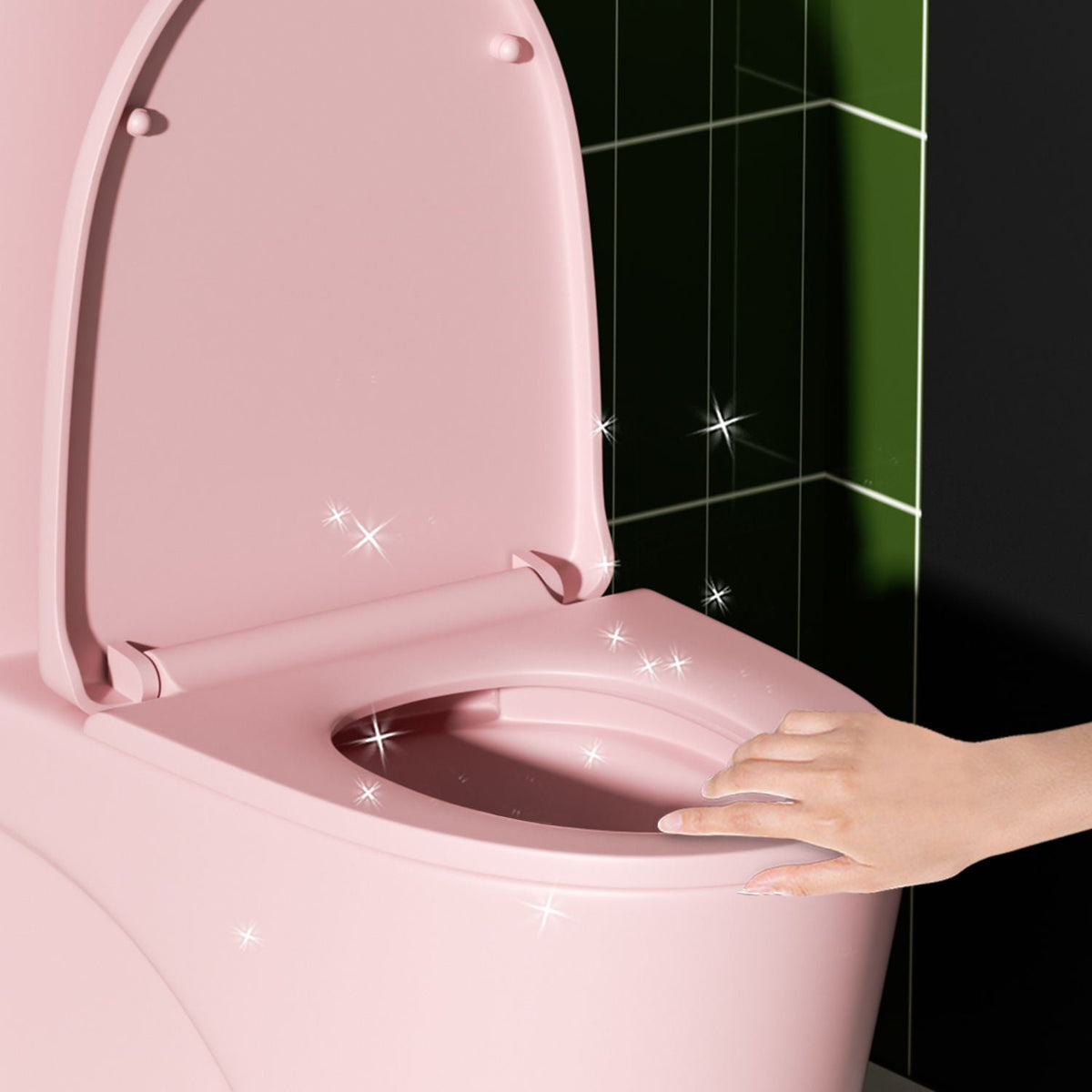 1 Piece Toilet with Tornado Flush and Dual Flush - ADA Height Chair - Gray, Pink, or Black
