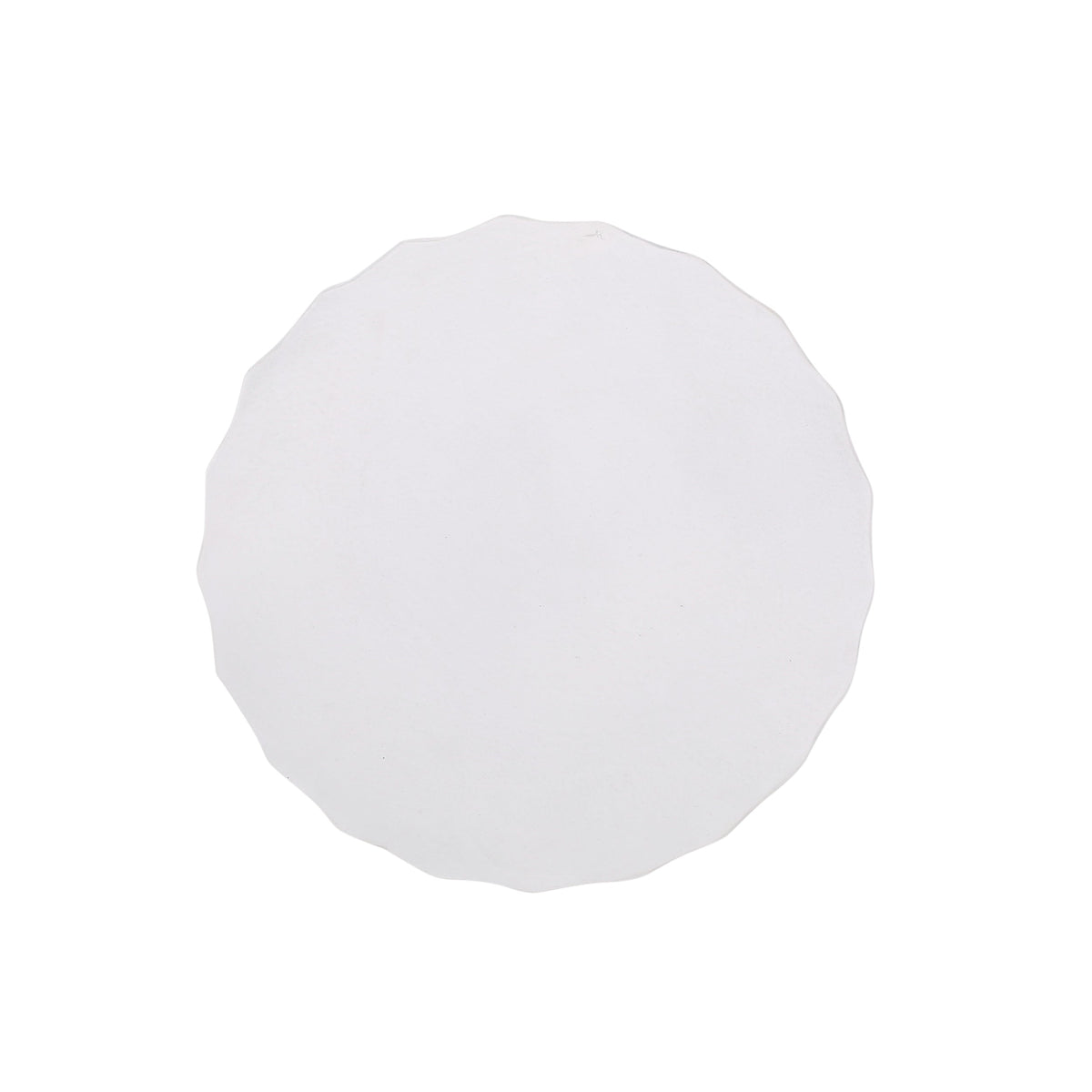Round Outdoor Side Table with Inverted Scallop Edge - Antique White