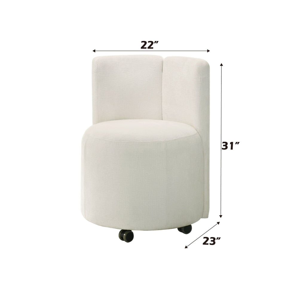 White Swivel Side Chair Set of 2 with Plush Cushioning - White