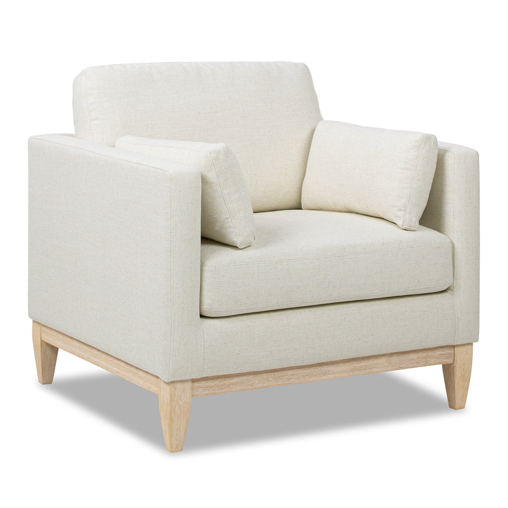 Modern Farmhouse Arm Chair with Removable Cushions - Flax