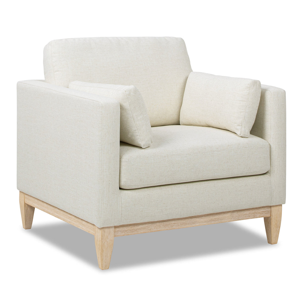 Modern Farmhouse Arm Chair with Removable Cushions - Flax