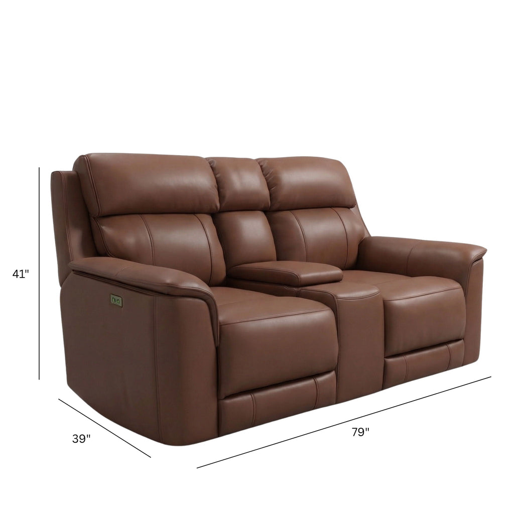 Dual Power Reclining Loveseat with Center Console - Multiple Colors