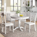 Solid Wood 5 Piece Dining Room Set with Table and 4 Chairs - White or Dark Gray