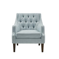 Button Tufted Accent Chair with Removable Cushion - Light Blue