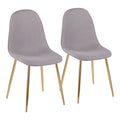 Pebble Contemporary Modern Design Chair Set with Upholstered Seat - Multiple Colors