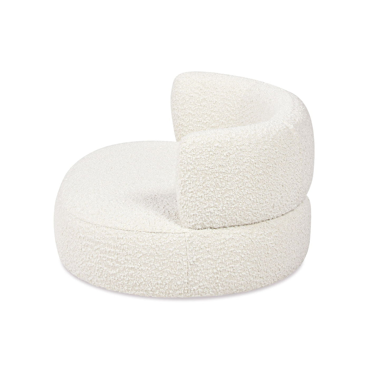 Ivory White Curved Dog Sofa Bed with Boucle Upholstery - Medium