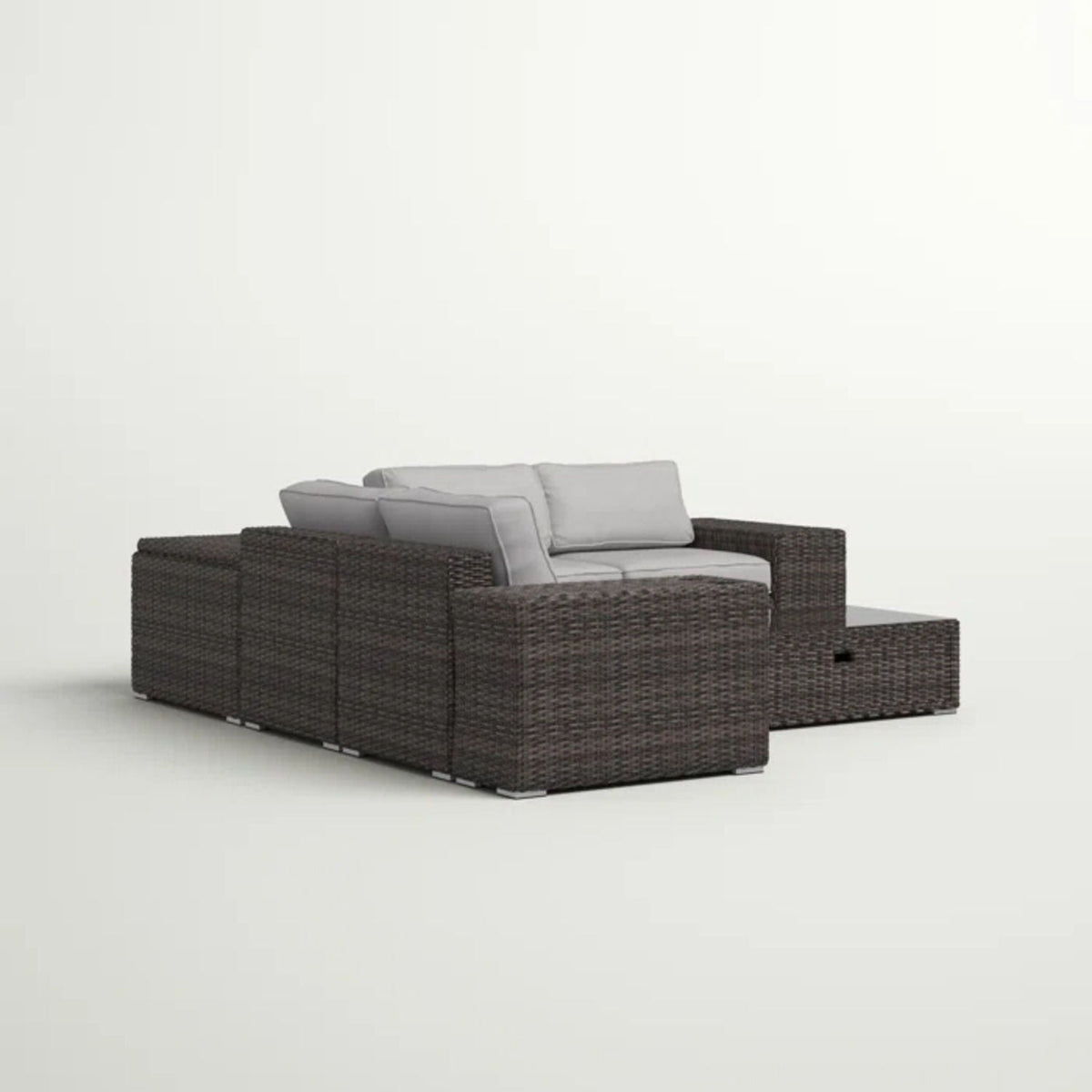 Modern Patio Rattan Sectional Set with Cushions - Multiple Set Options