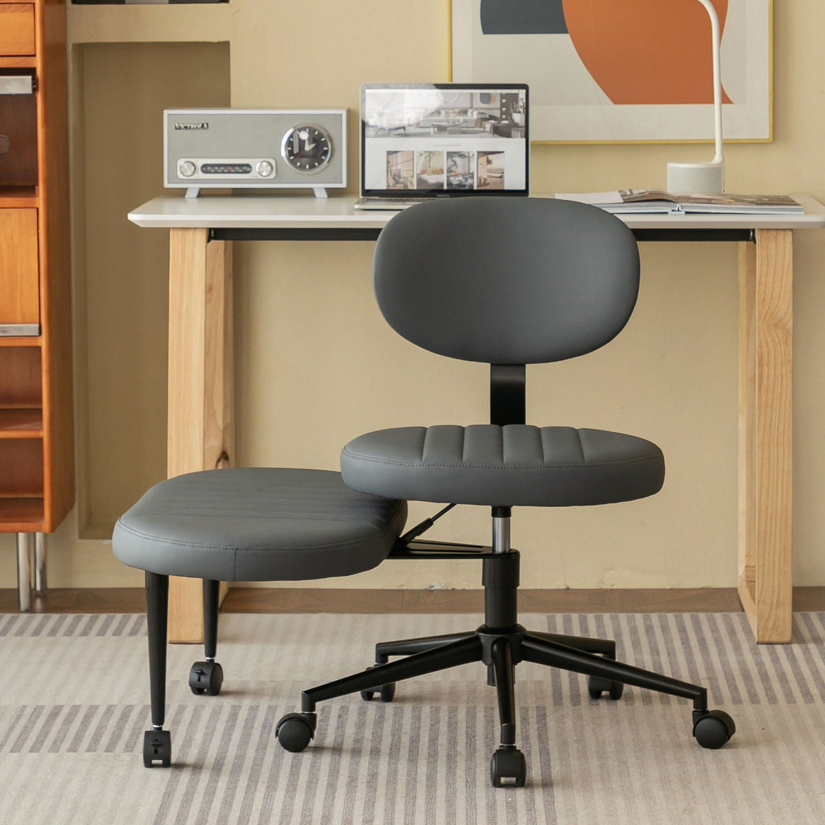 Ergonomic Cross Legged Office Chair with Back Support - Multiple Colors