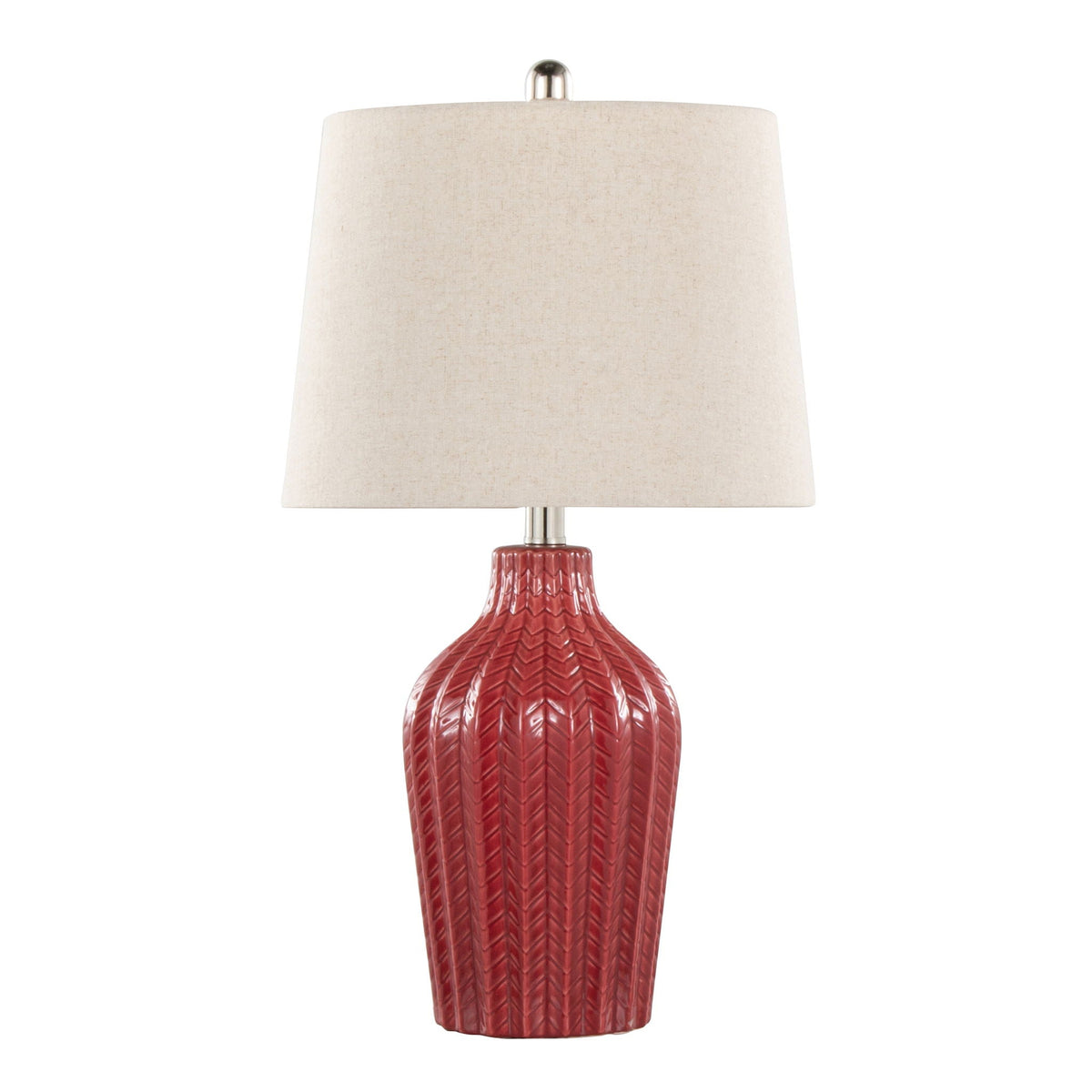 Contemporary Table Lamp Set of 2 with Chevron Pattern - Multiple Colors