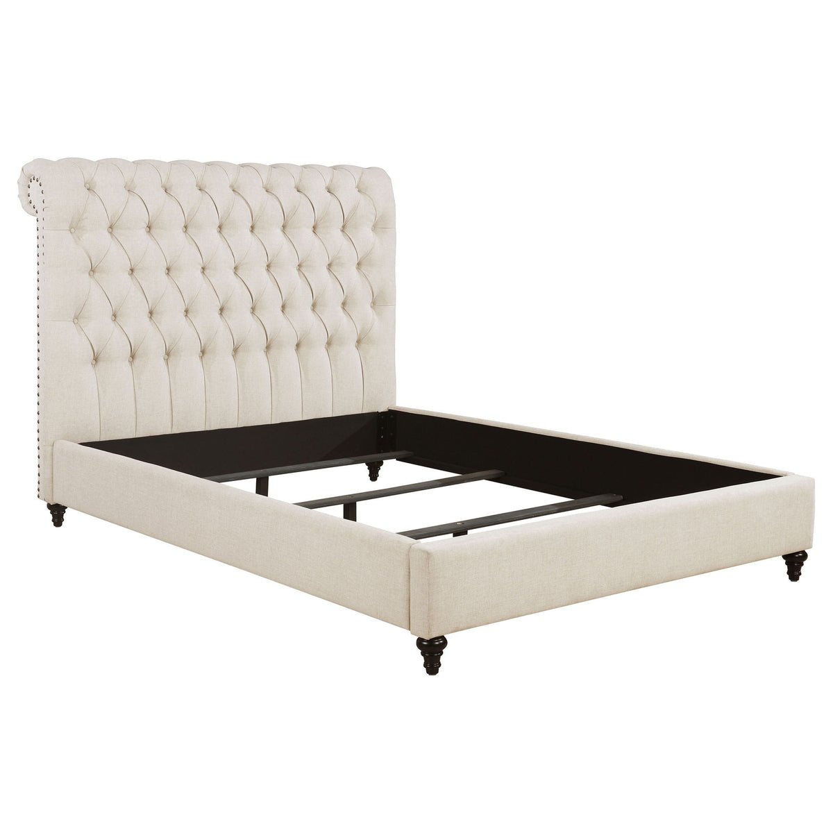 Devon 57-inch Upholstered California King Panel Bed Beige