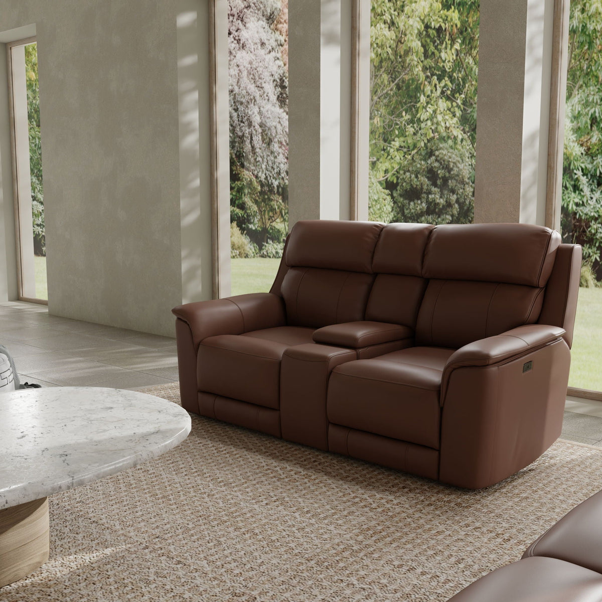 Dual Power Reclining Loveseat with Center Console - Multiple Colors